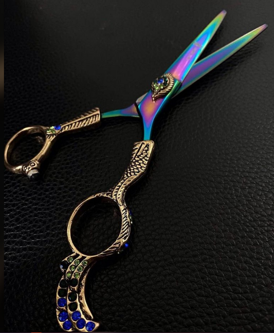 Ornate Peacock-Inspired Scissors